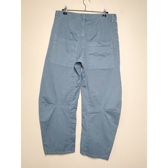 Nili Lotan Shon Pants 4 Vintage Blue Barrel Leg Cotton - Picture 5 of 8